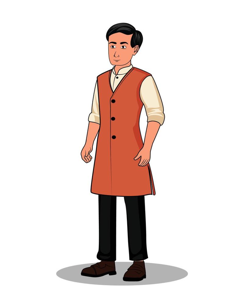 A smart man cartoon character design vector