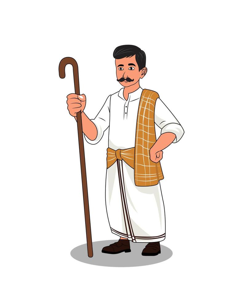 A head of the village cartoon character design vector