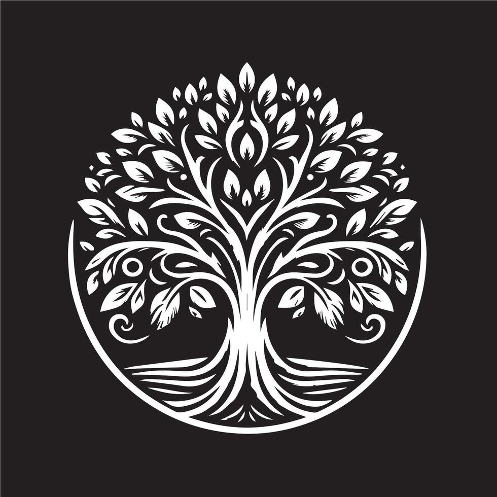 tree logo illustration company elegant modern vector