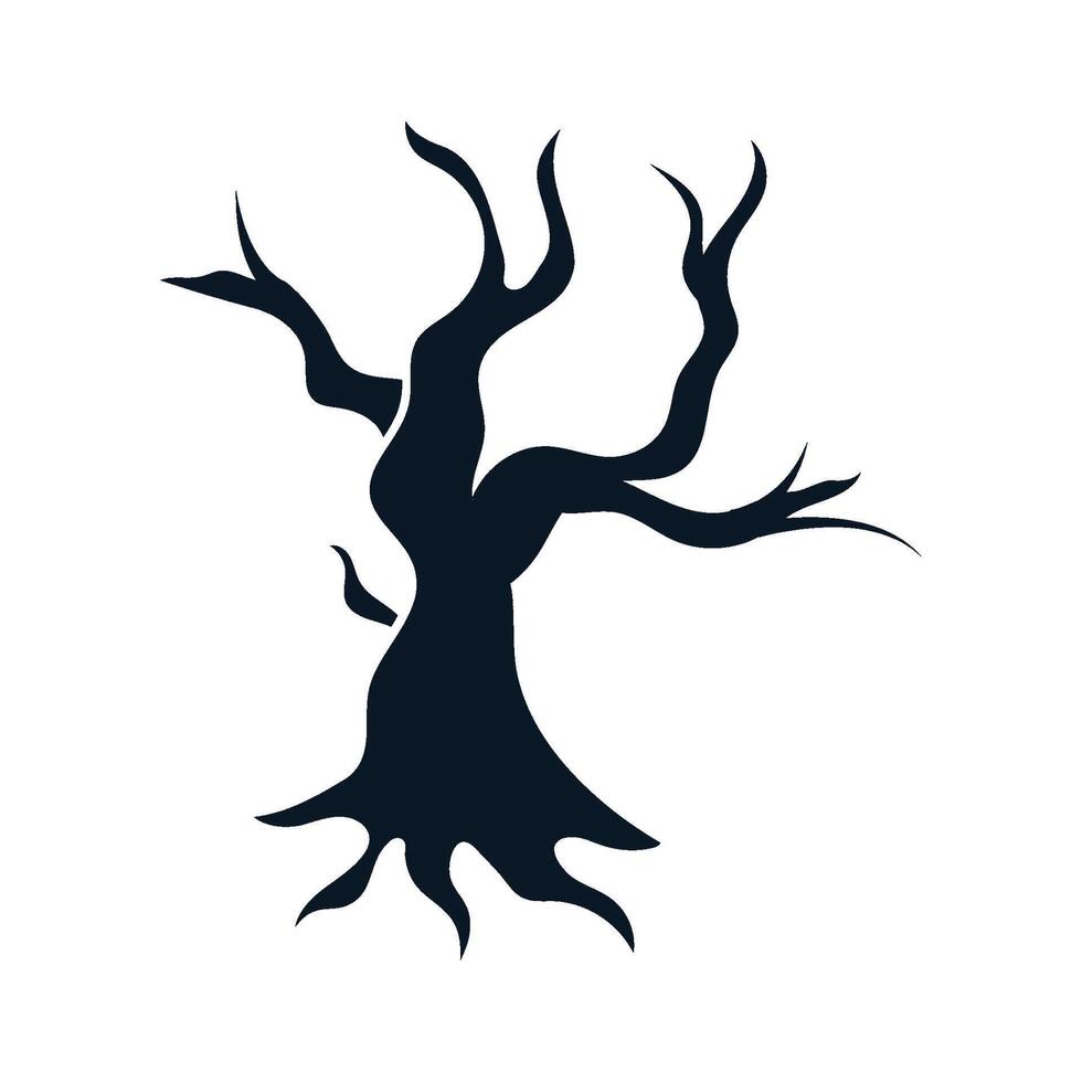 A black silhouette of a tree with no leaves vector