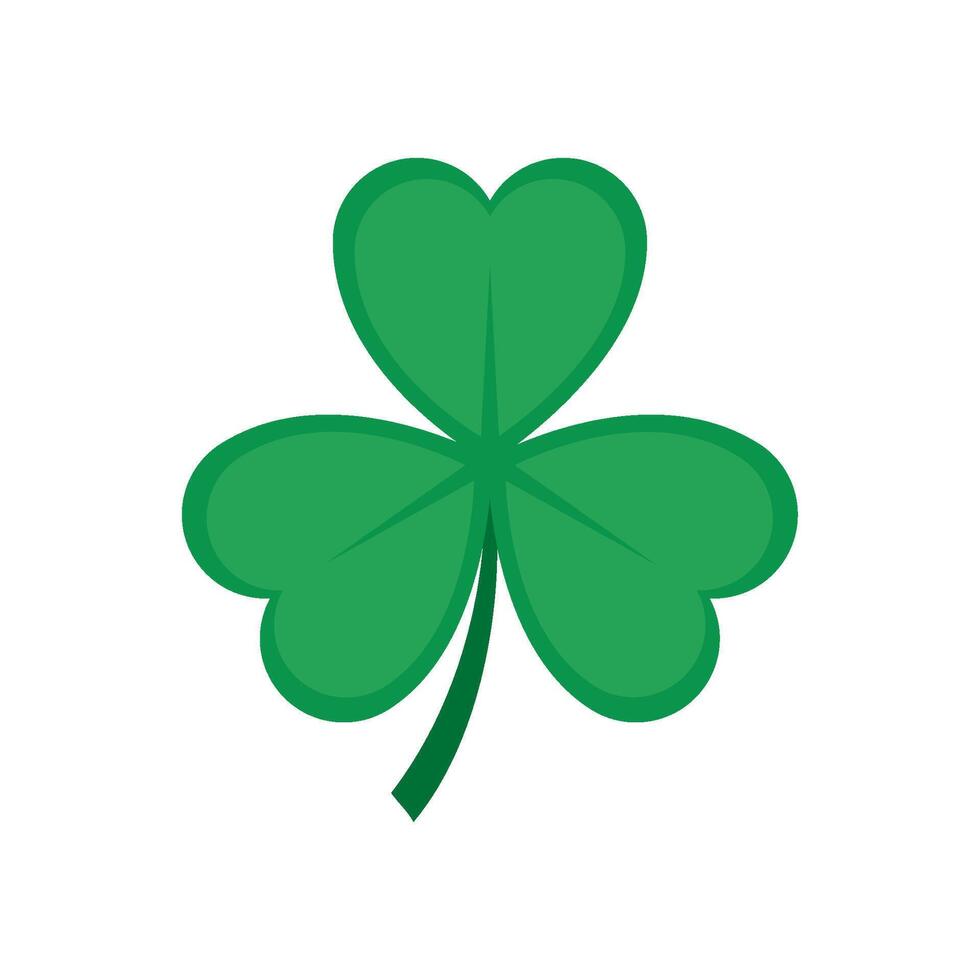 A green shamrock leaf icon on a white background vector