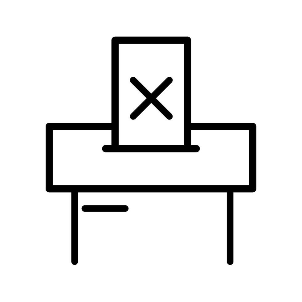 A black and white illustration of a voting machine vector