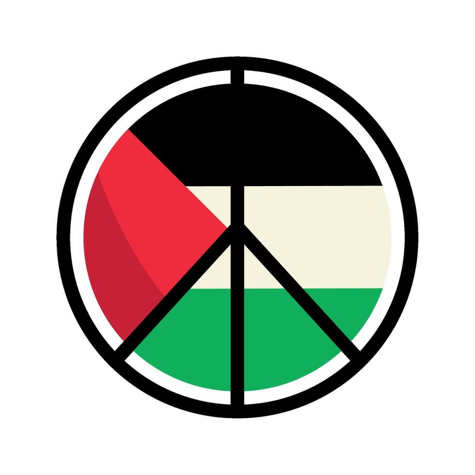 Palestine flag peace symbol vector