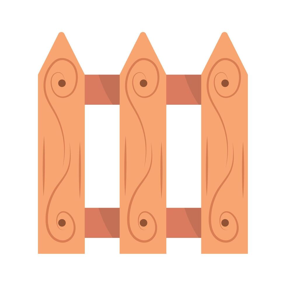 Wooden fence with two wooden posts illustration vector