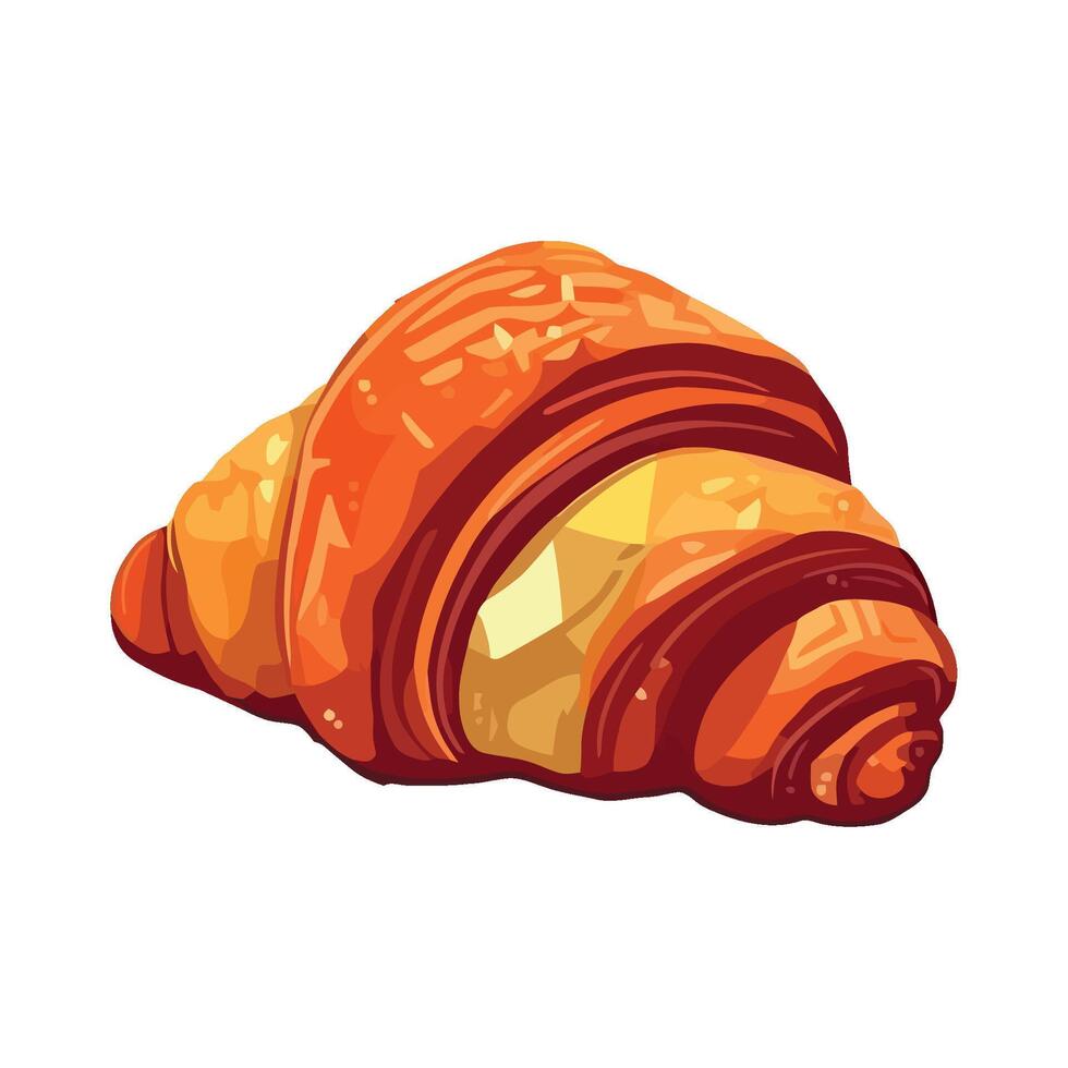 A croissant is shown on a white background vector