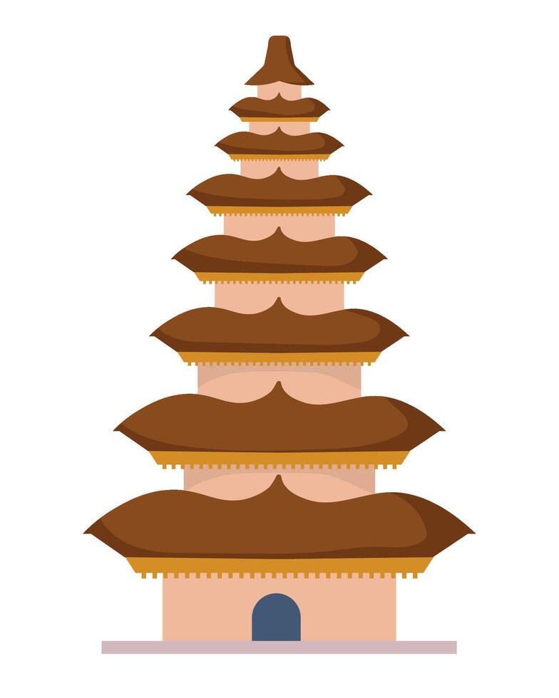 A pagoda with a roof on top of it vector