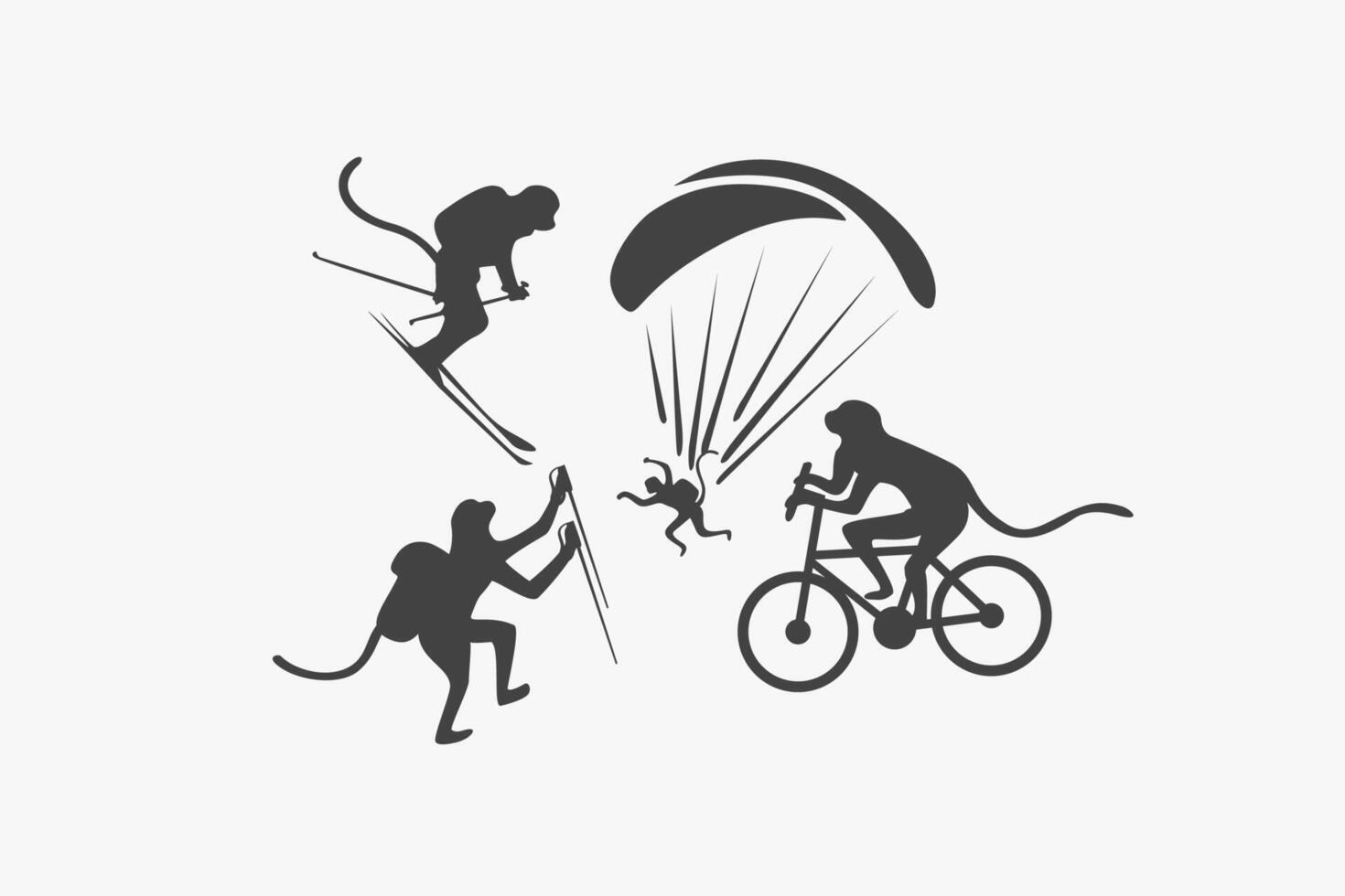 Monkey adventure sports symbol vector