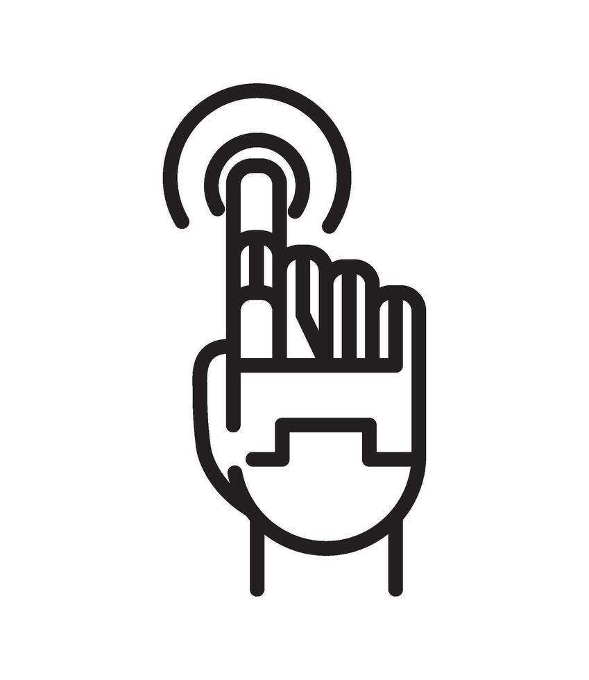 Touch screen icon, illustration, line style, isolated on white background vector