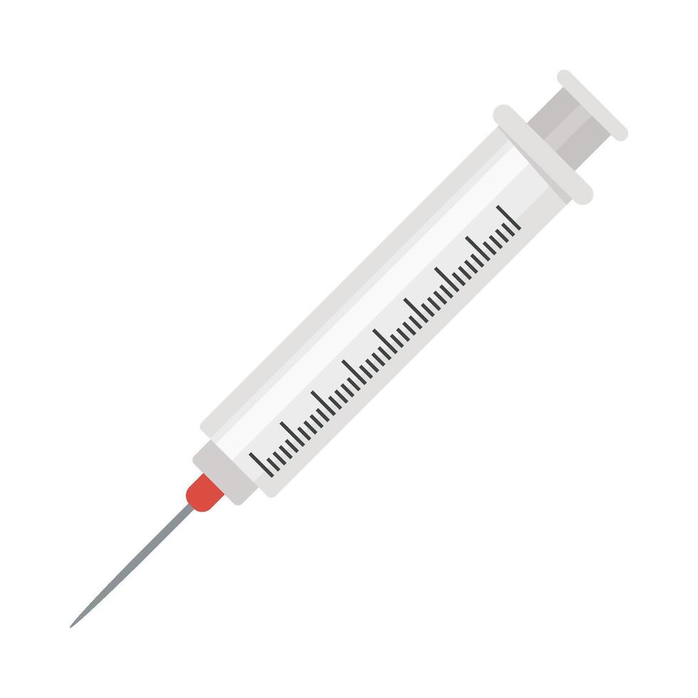 A syringe with a needle on a white background vector