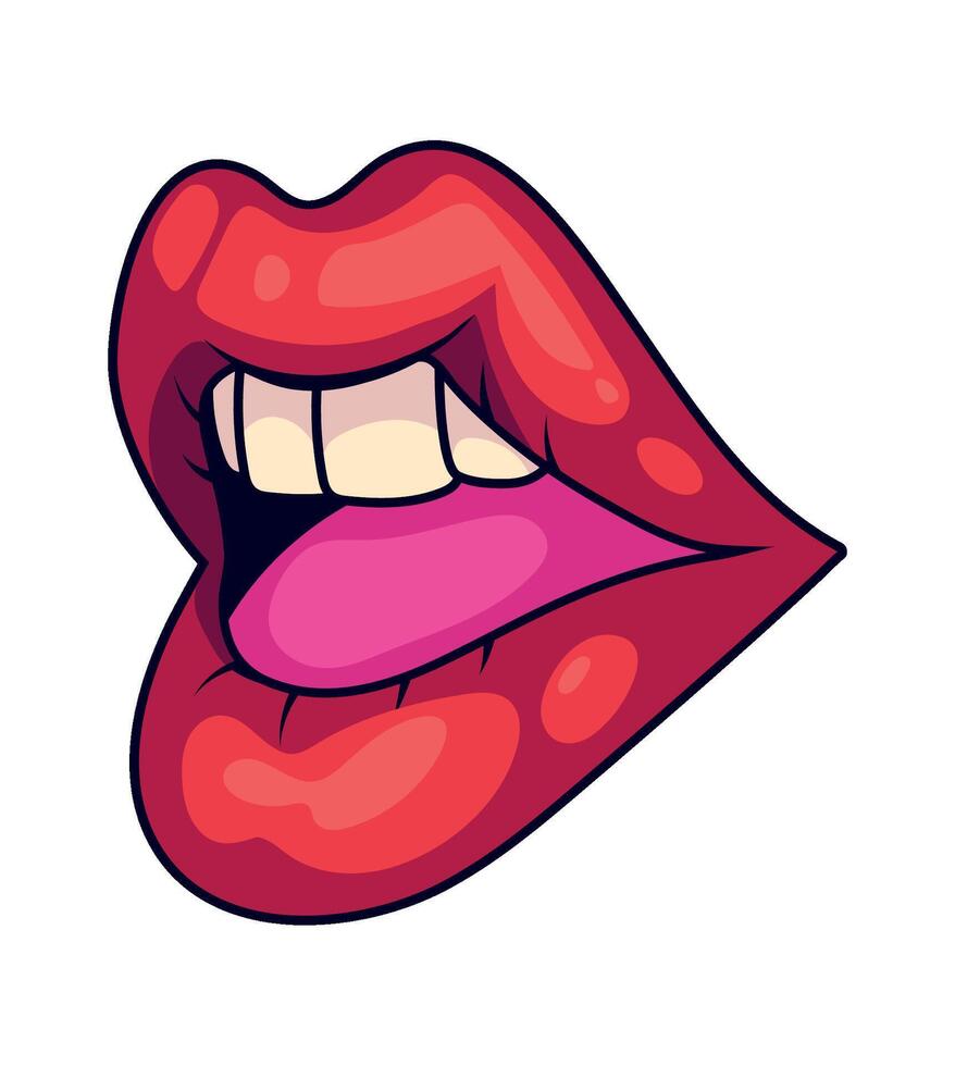 A cartoon red mouth with open tongue vector