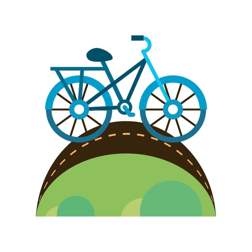 Bicycle on a hill illustration vector