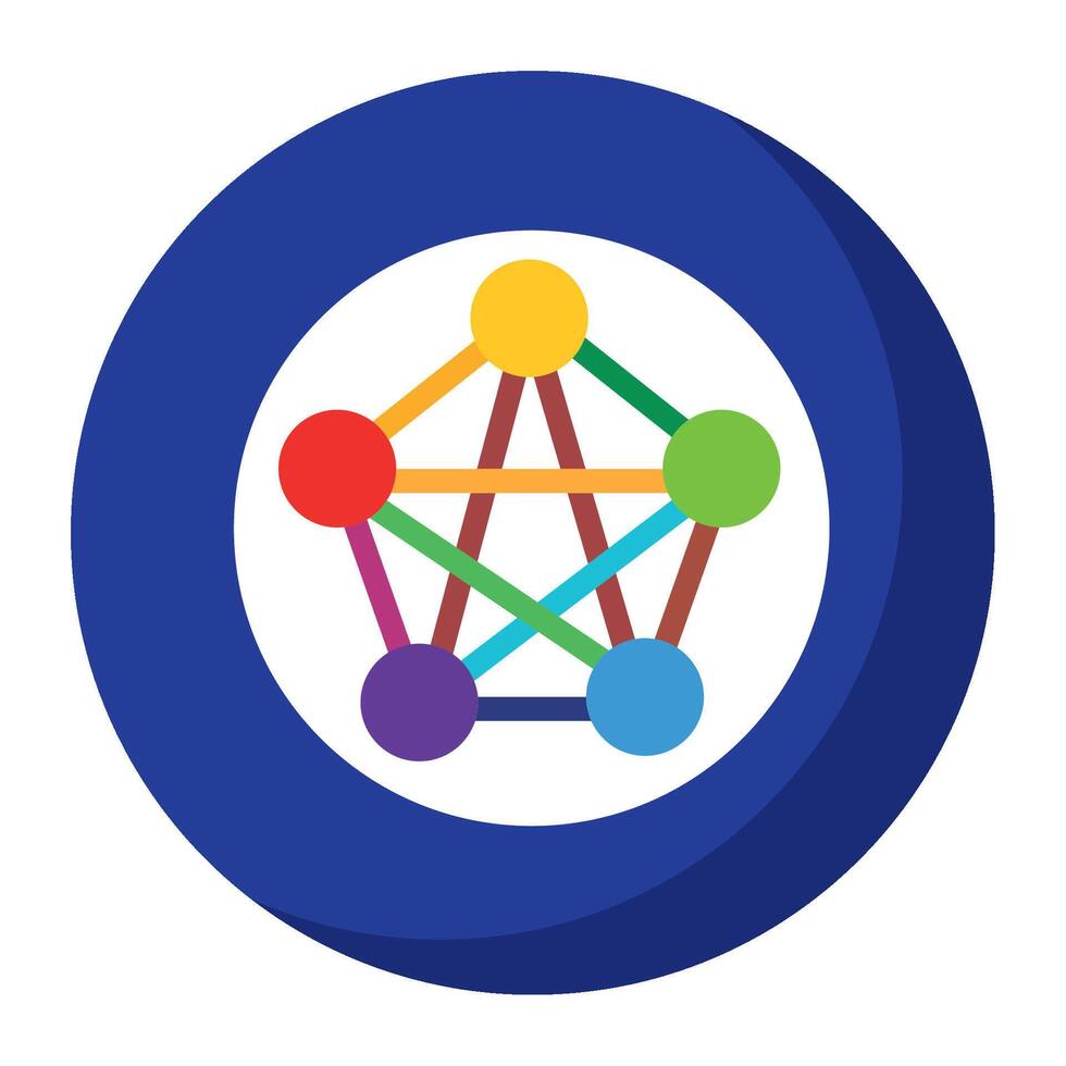 A colorful circle with a star and a star in the middle vector