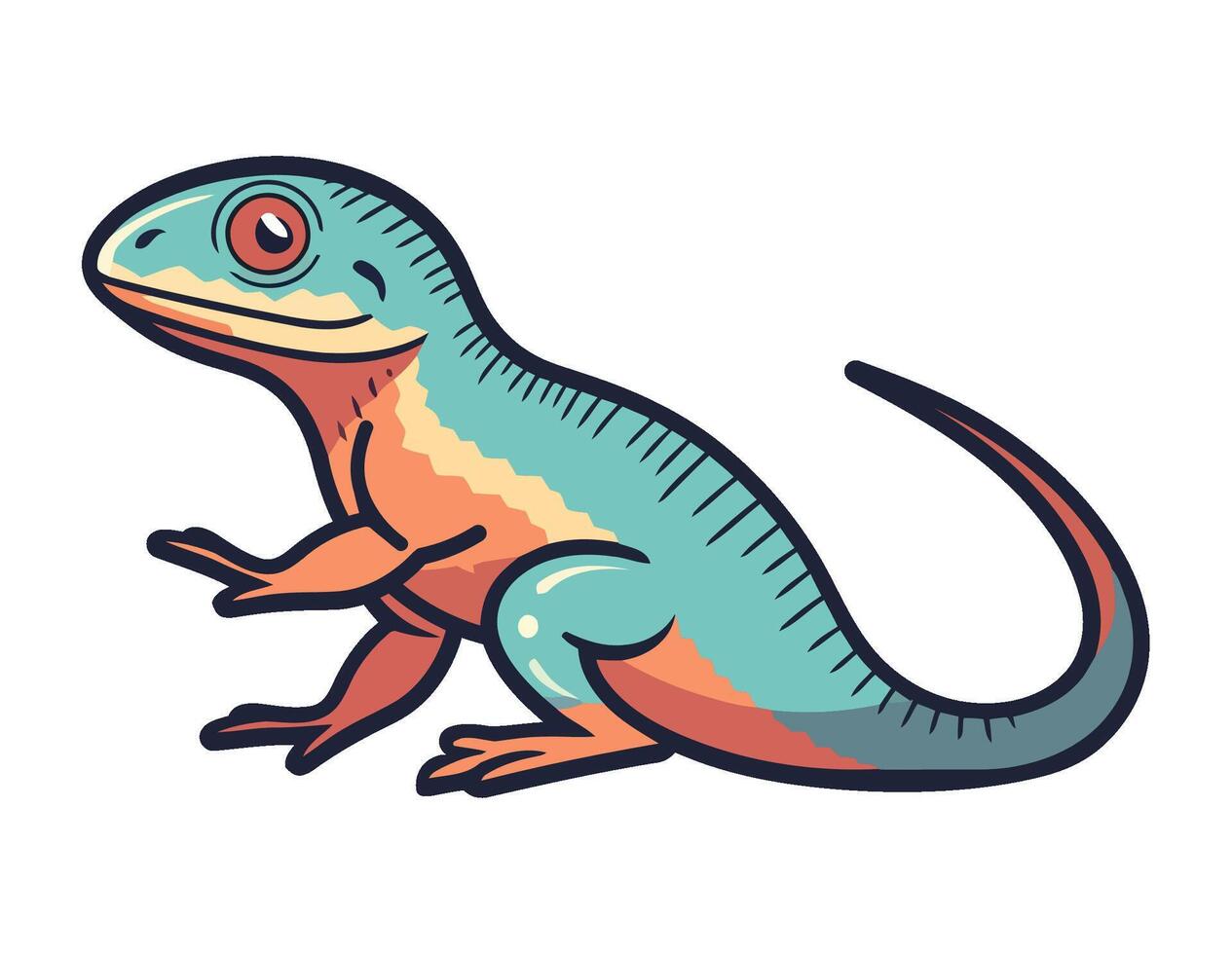 A cartoon lizard with a red eye vector