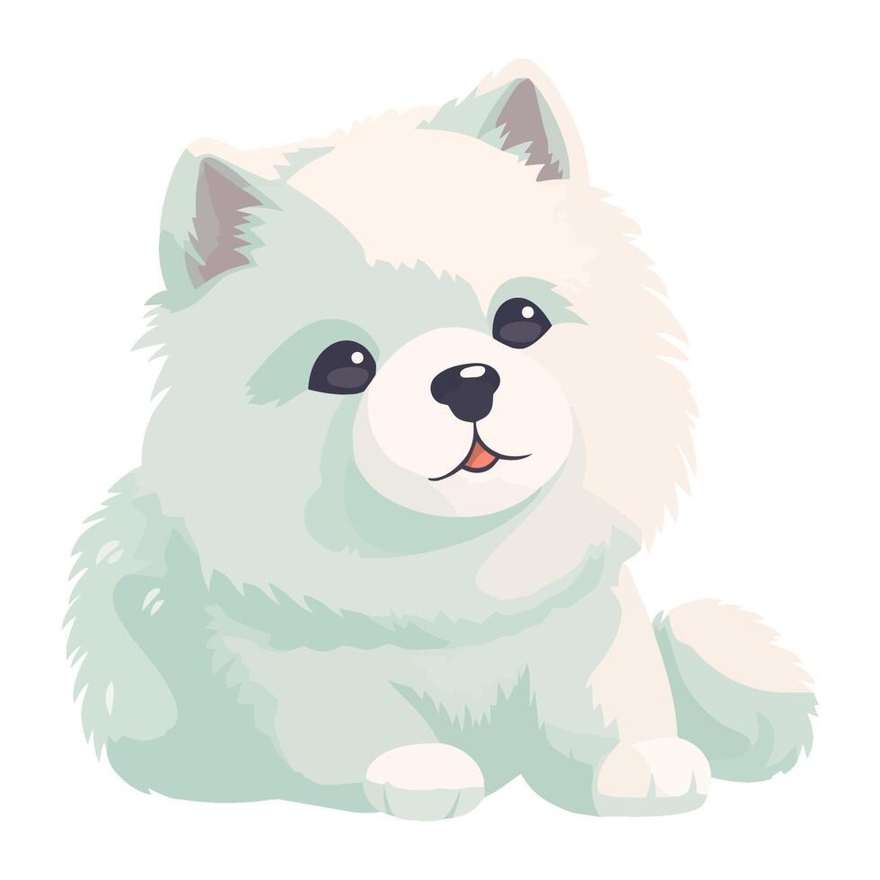 A white dog with a big smile on its face vector