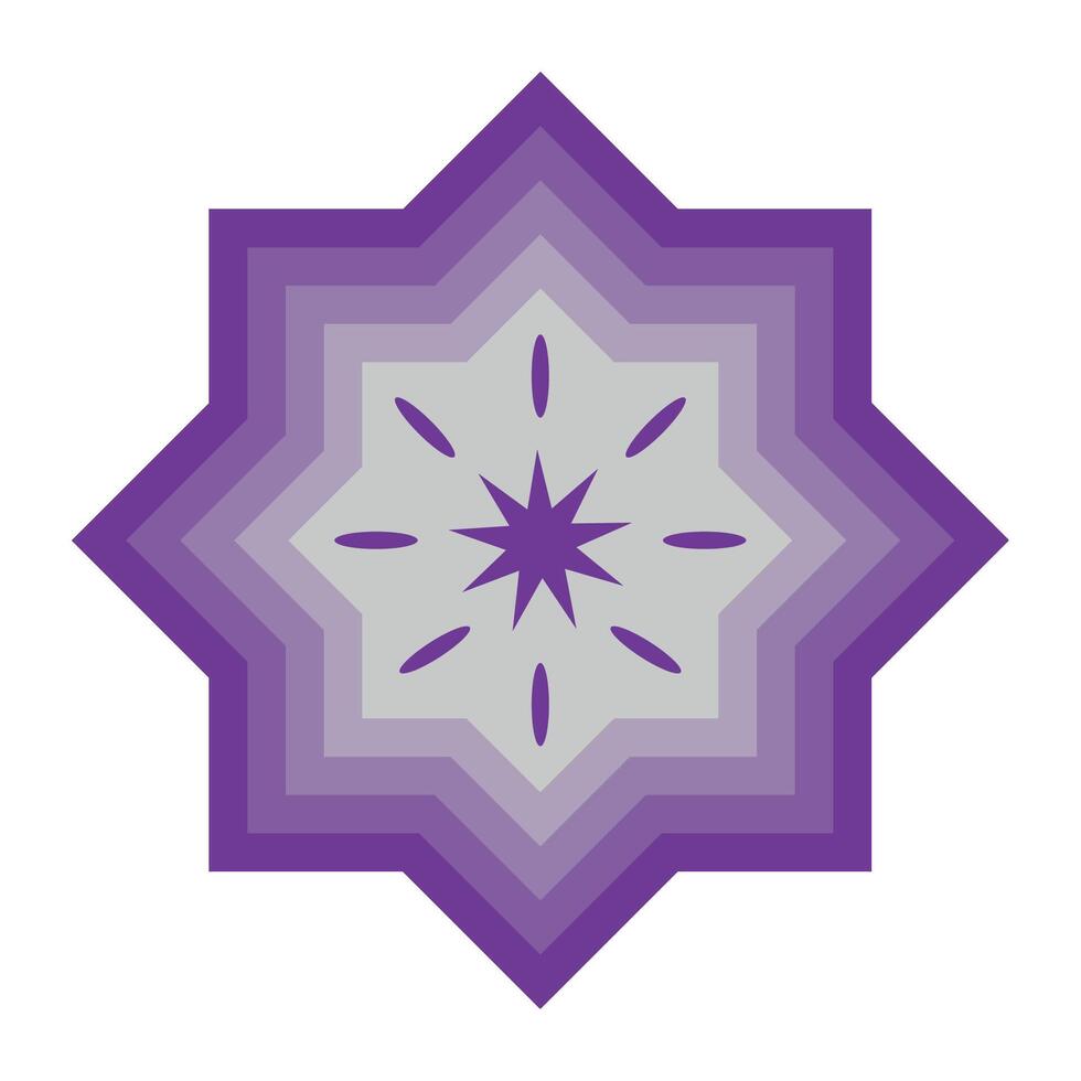 A purple star with a star in the center vector