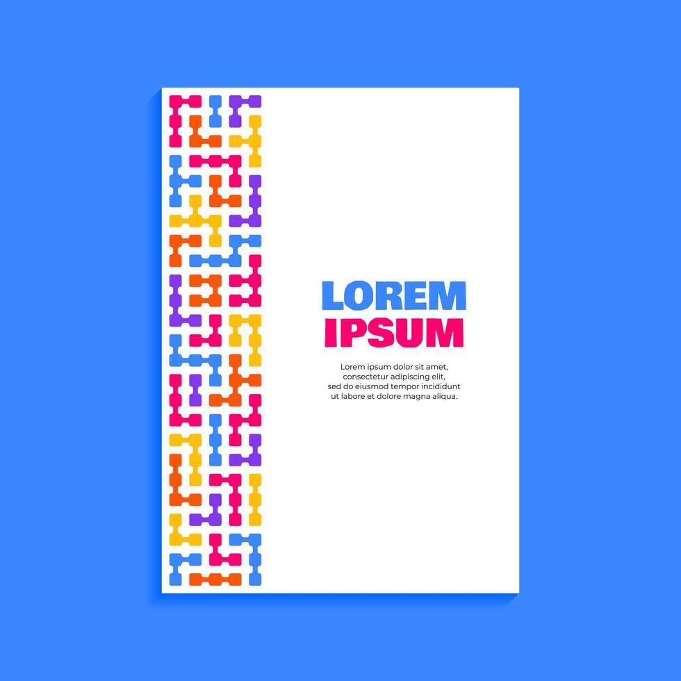 Abstract Geometric Cover Design with Connected Rounded Square Pattern vector