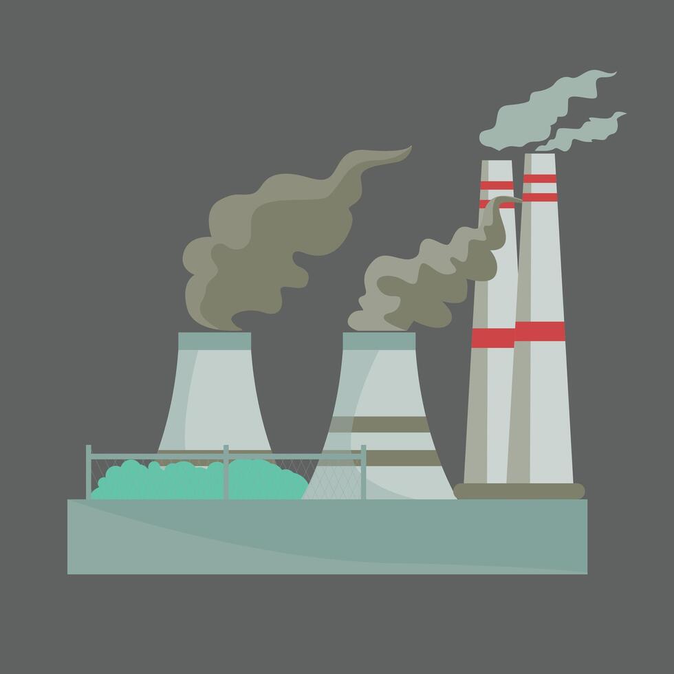 Nuclear Industrial Power Plant scene vector