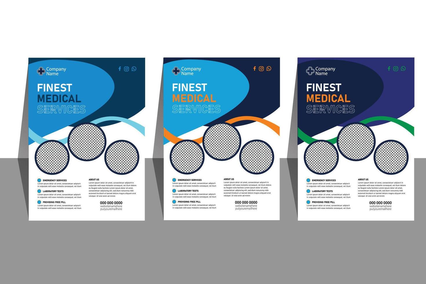 Medical Flyer template design for hospital services vector