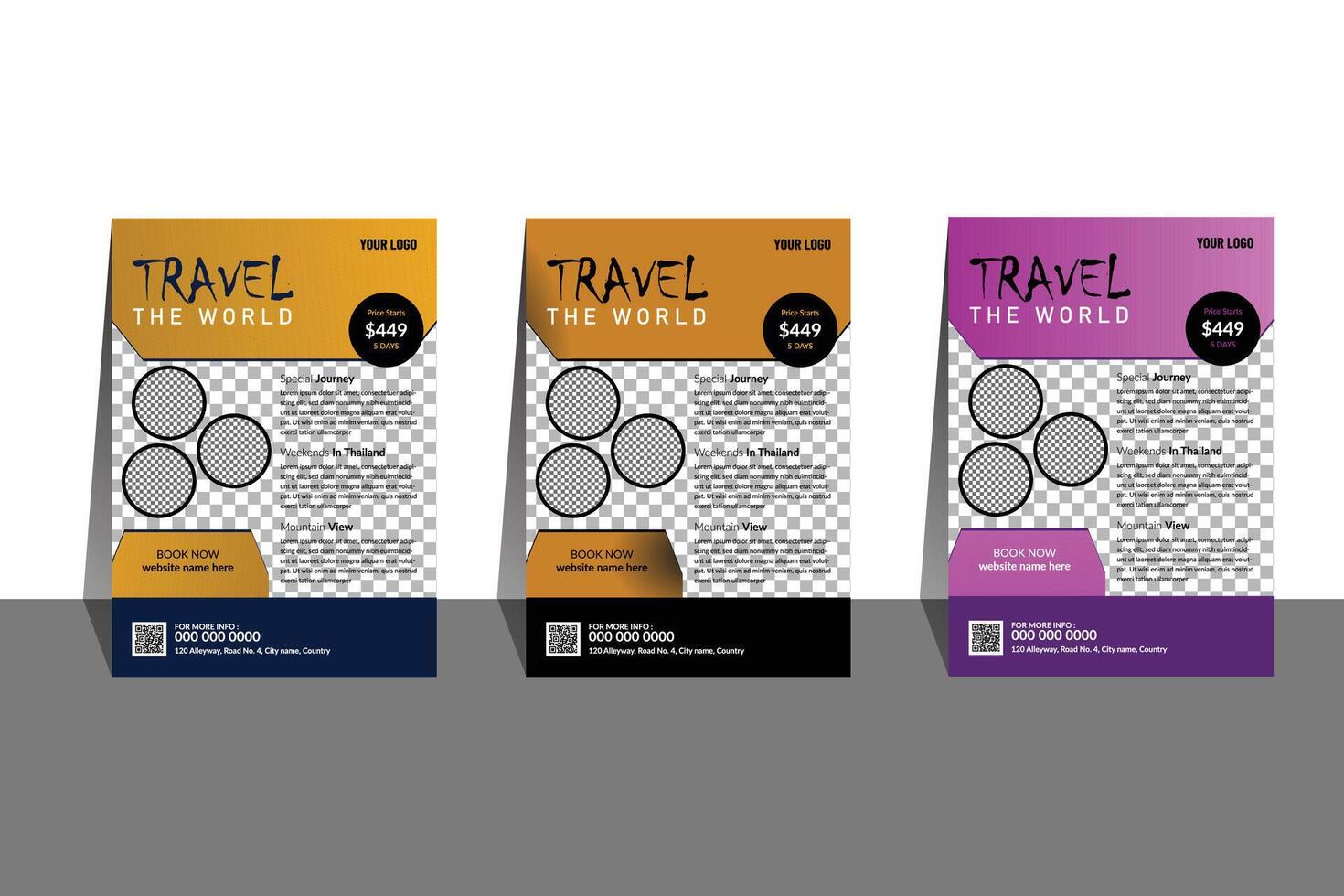 Travel Flyer template design vector