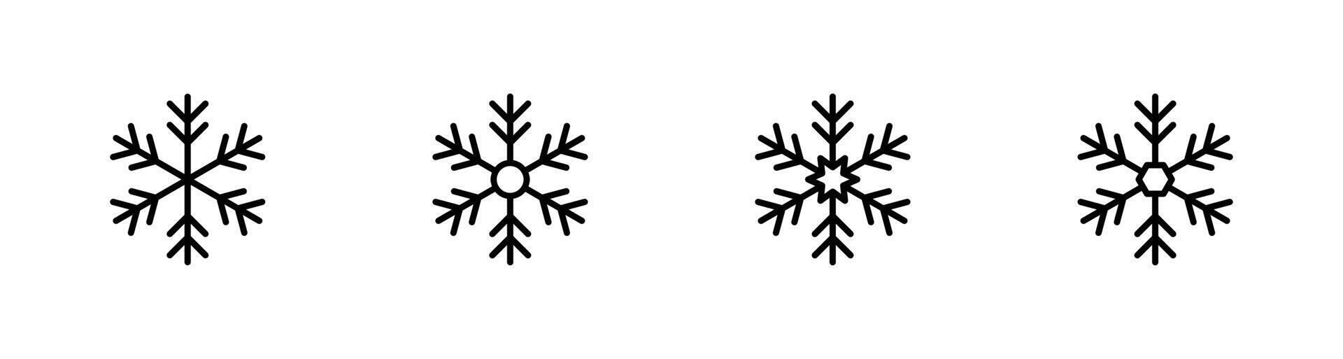 snowflake line icon set For Web and mobile apps vector