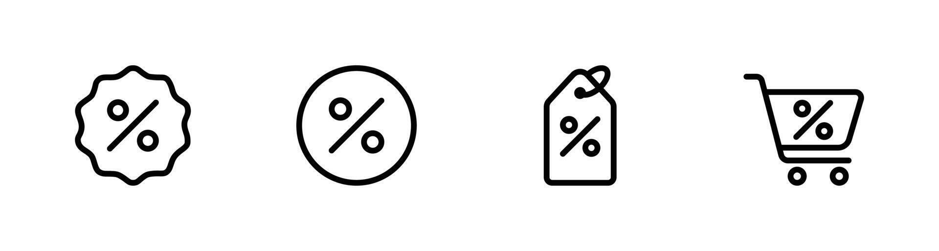 Discount icon set illustration for web, ui, and mobile apps vector