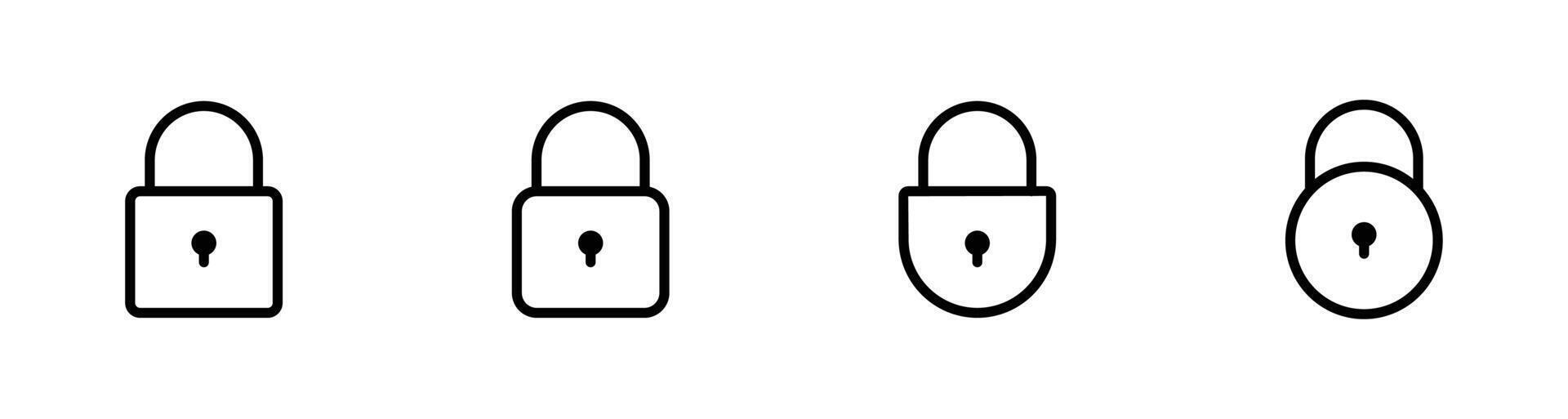 Lock icon set for web and mobile apps vector