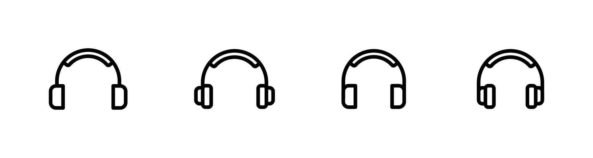 Headphone icon set illustration for web, ui, and mobile apps vector