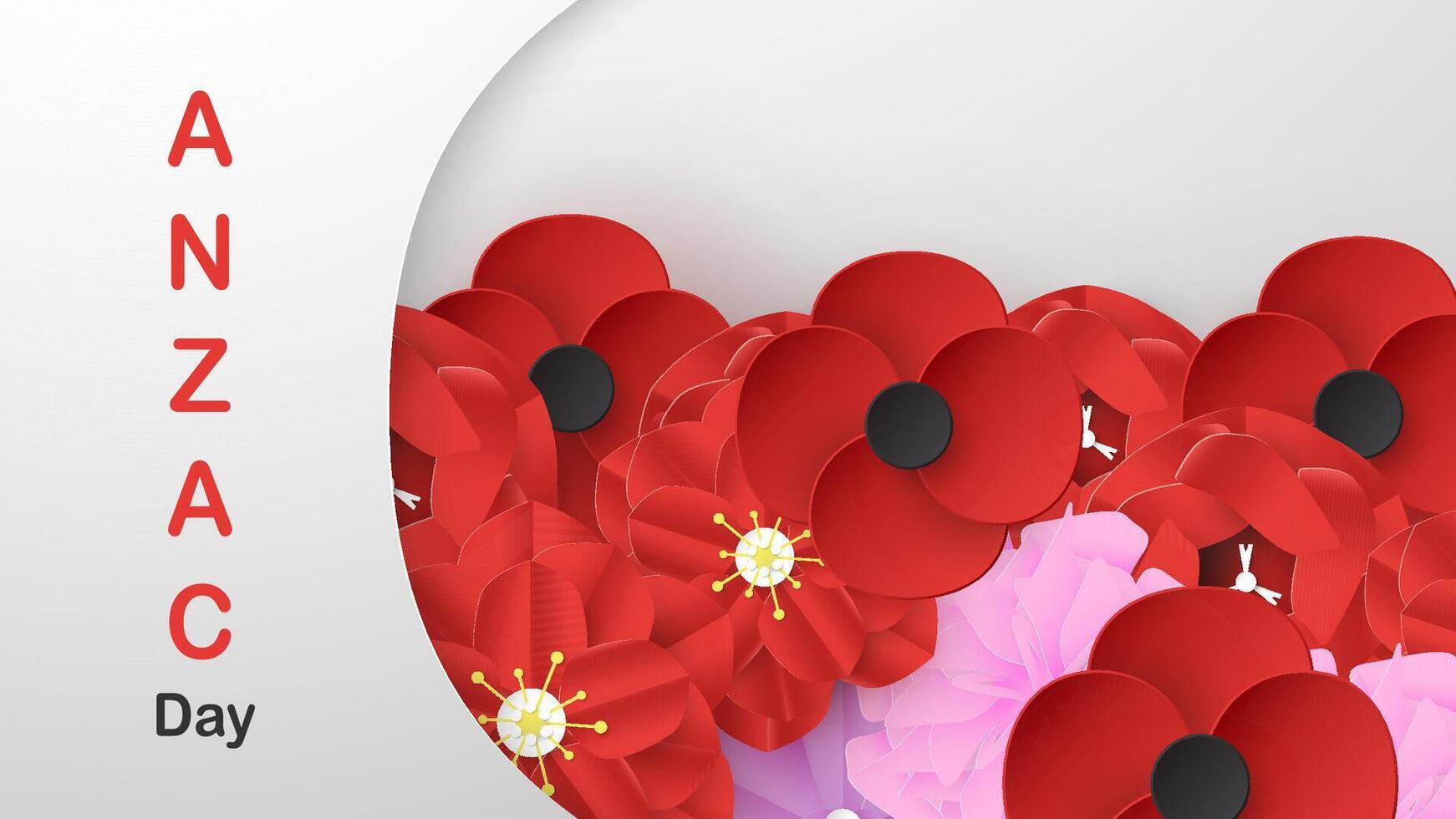 Template design for Happy Anzac Day on 25 April. vector