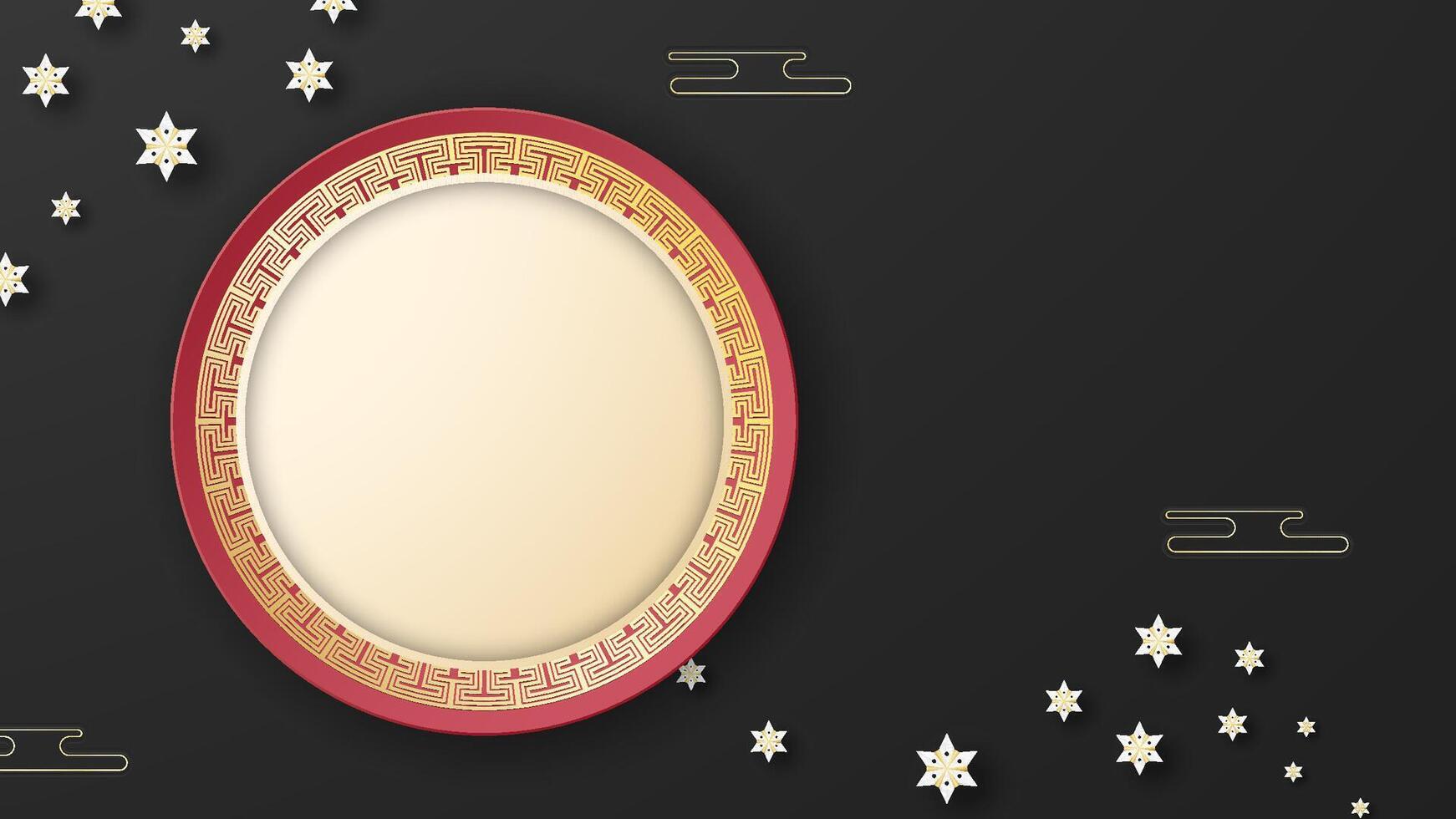 Black template design with copy space. Chinese concept. vector