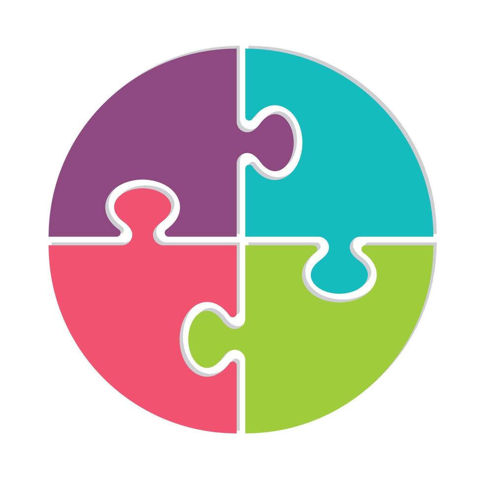 isolated circle puzzle vector