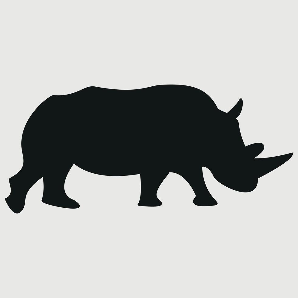 rhino silhouette on white background vector
