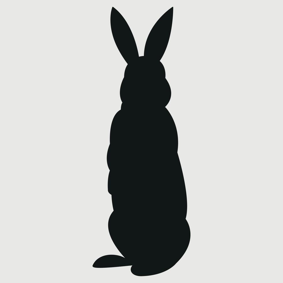 silhouette of a rabbit standing up on a white background vector