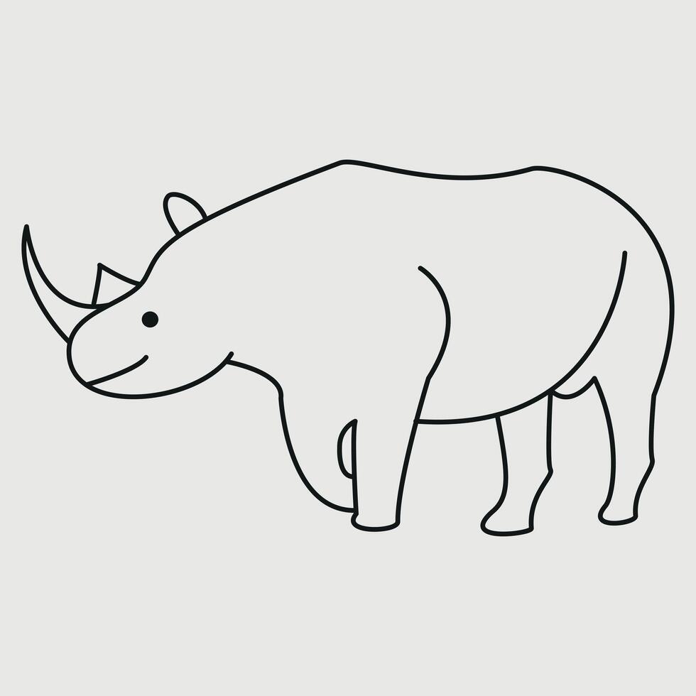 a rhino is shown in a line drawing vector