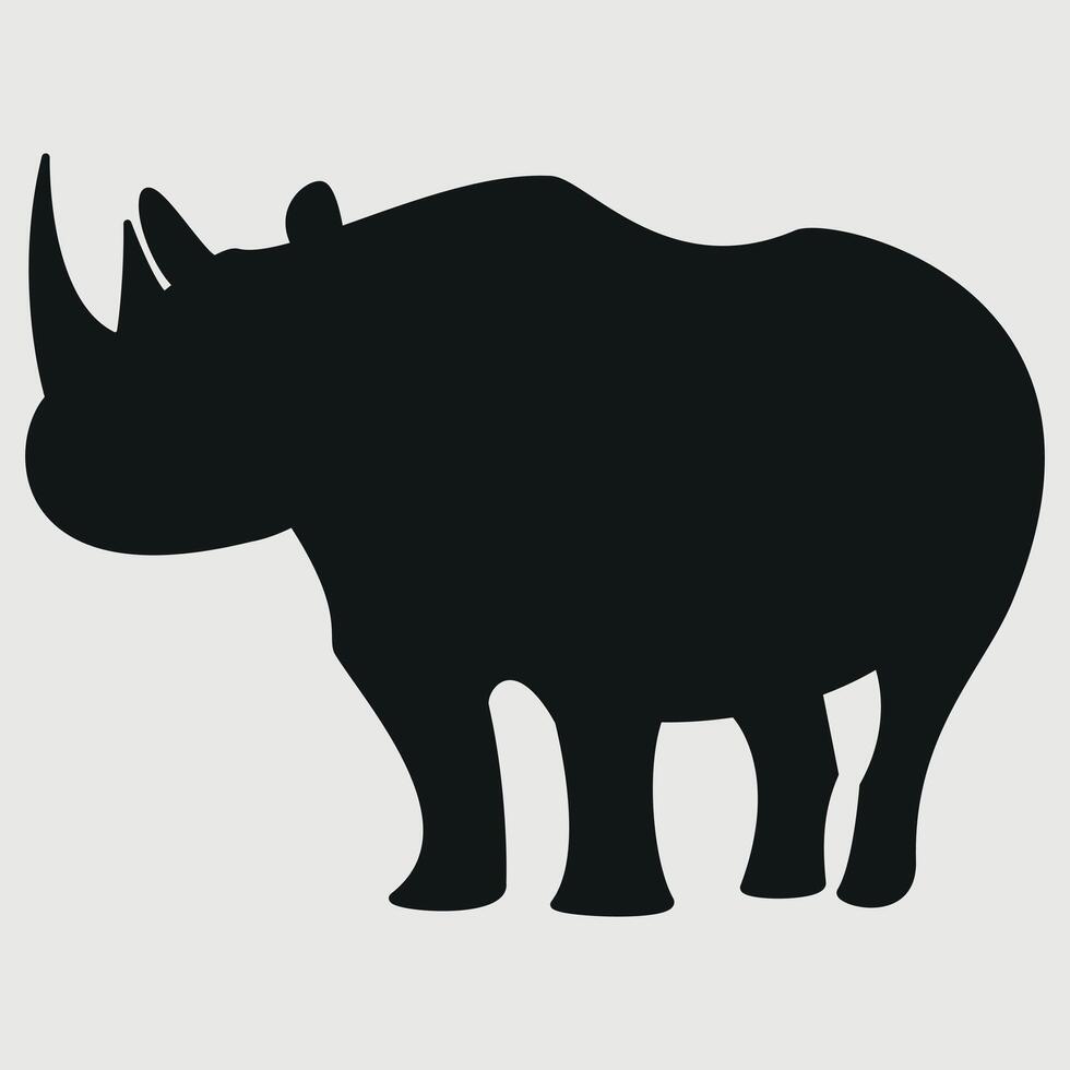 a rhino silhouette on a white background vector
