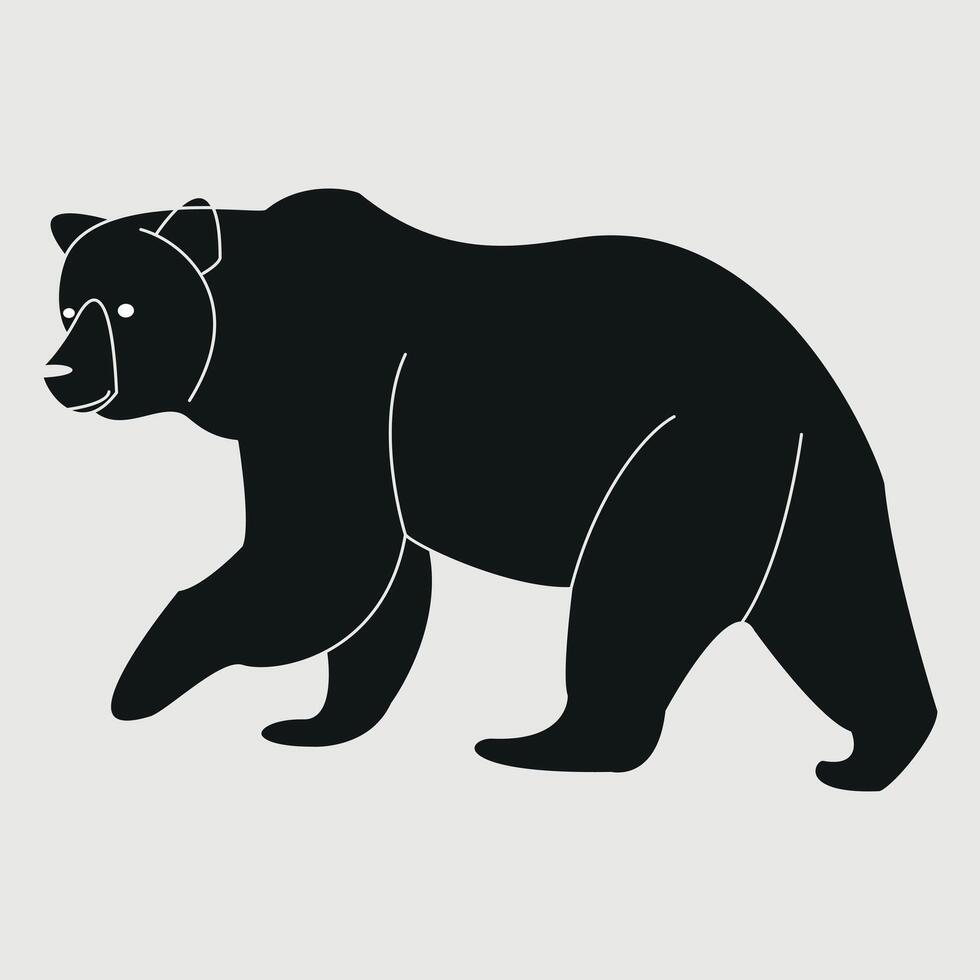 a black bear silhouette on a white background vector