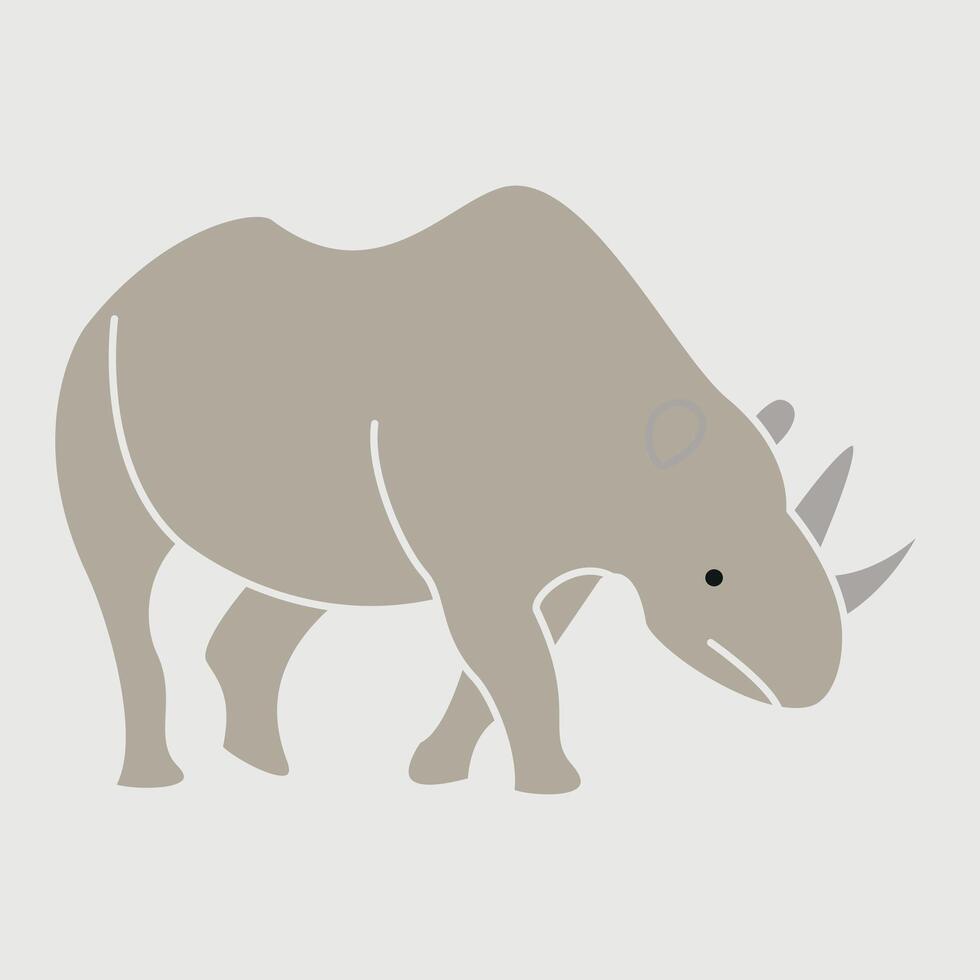 a rhino is standing in front of a white background vector