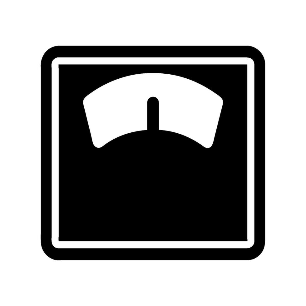 A black and white weight scale icon on a white background vector