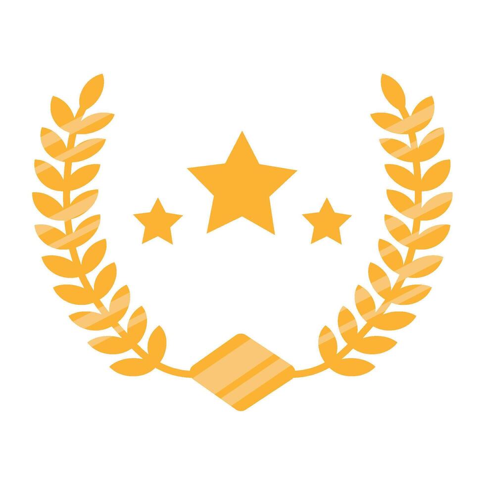 A star and laurel wreath icon vector
