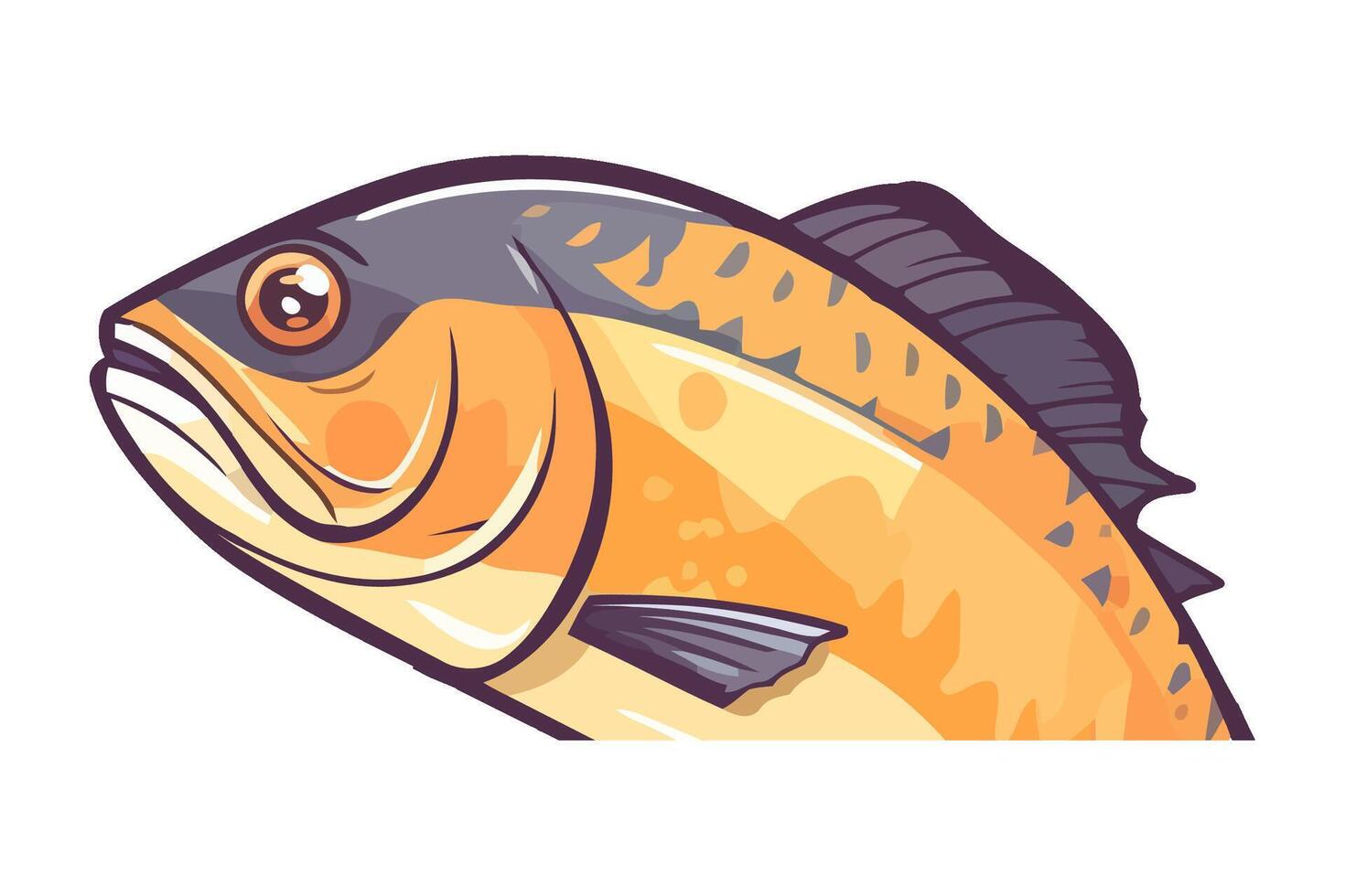 A fish with a big mouth and a big head vector