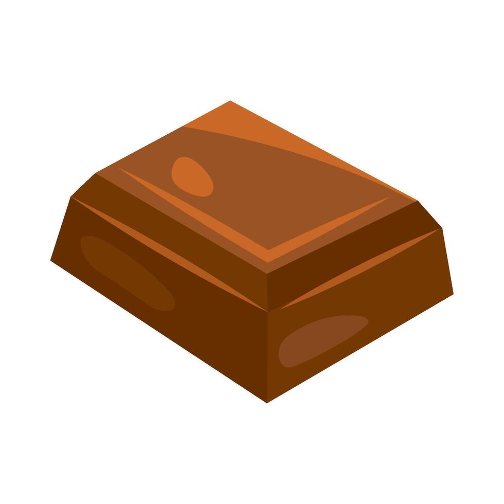A brown chocolate bar on a white background vector