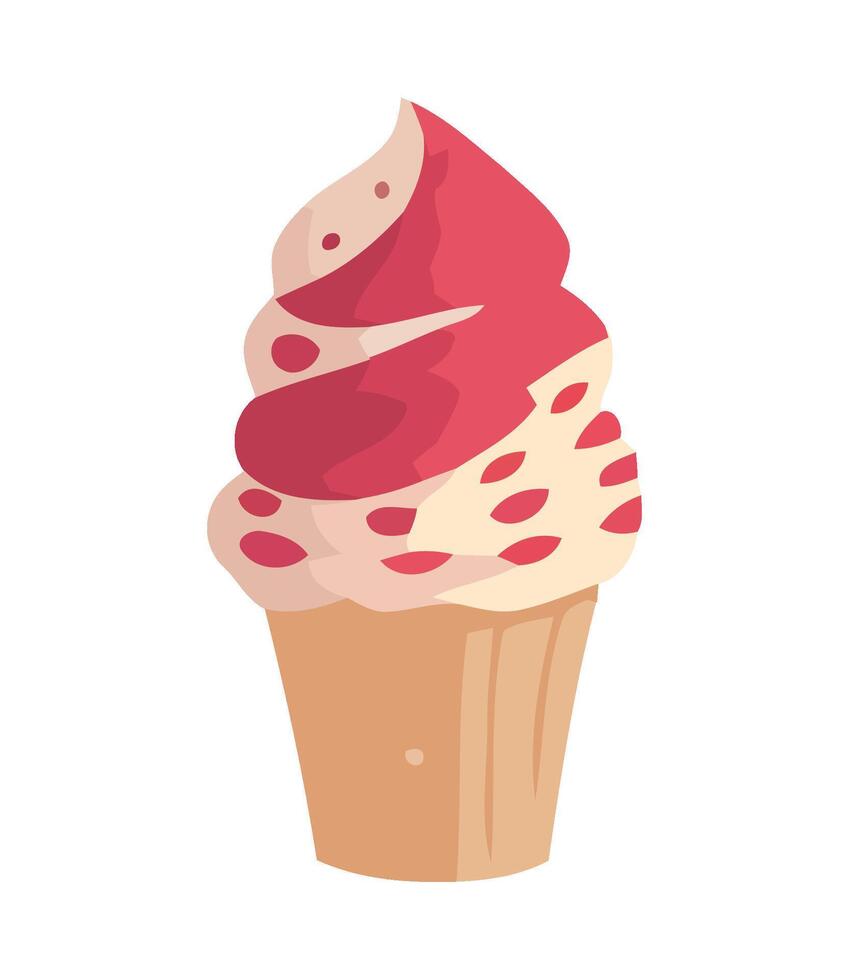 Ice cream cone illustration isolated on white background vector