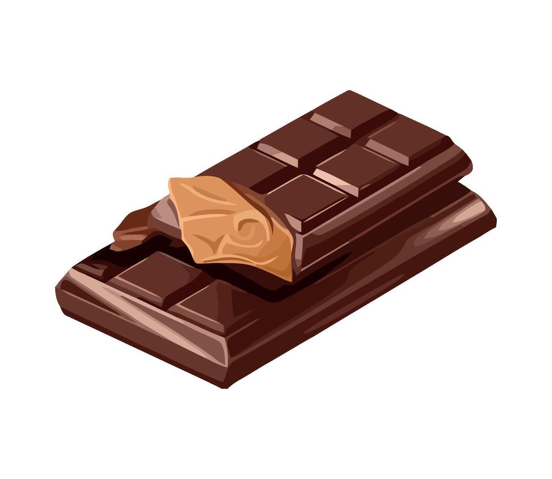 Chocolate bar with a piece of chocolate on it vector