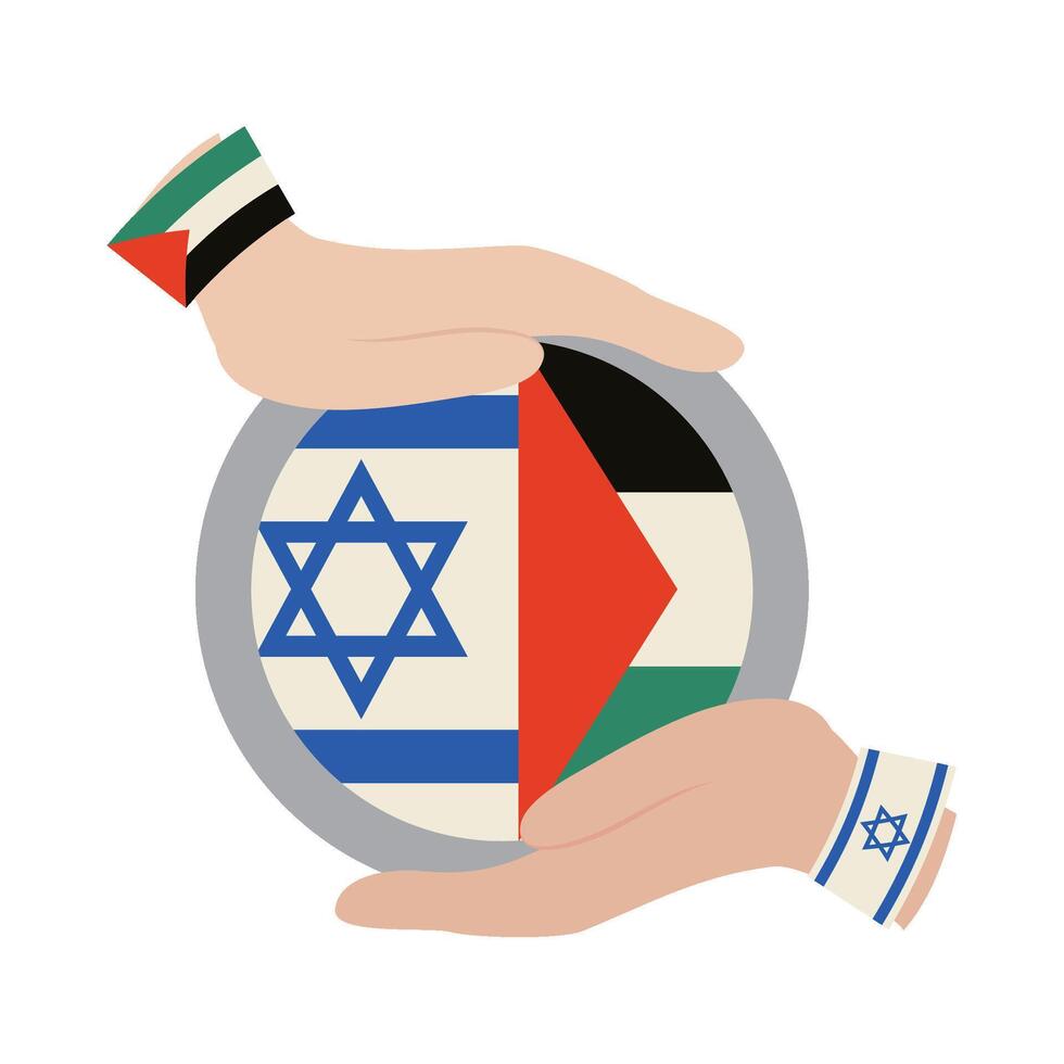 Israel and palestine flag vector