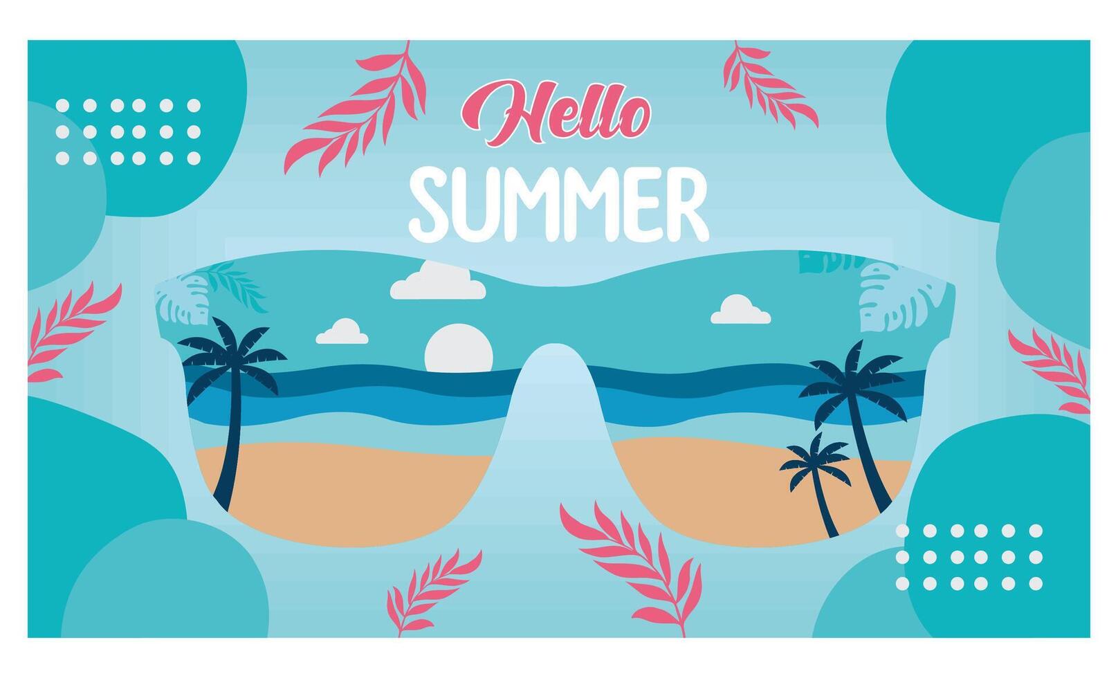 Summer fun concept design. Flat modern illustration vector