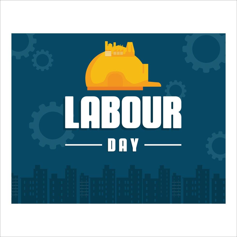 Labor Day Poster On May 1 handwritten with tools. flat modern illustration vector