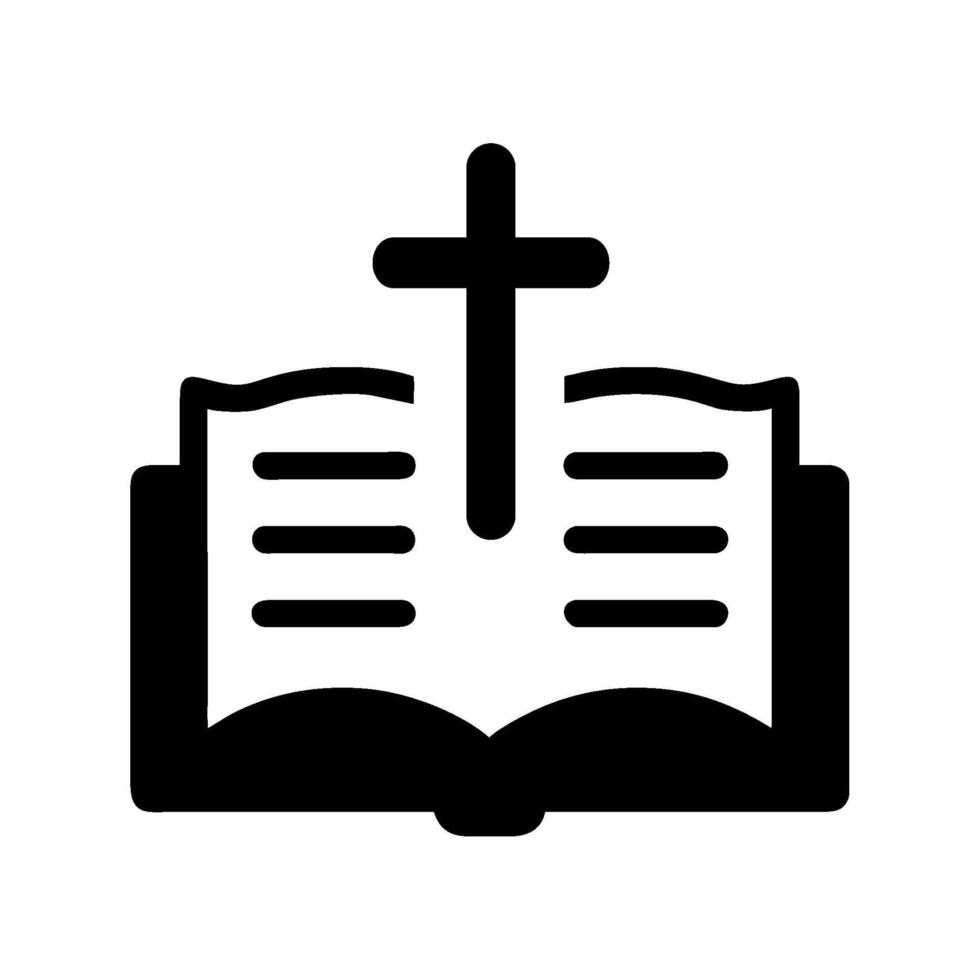 An open bible with a cross on it vector
