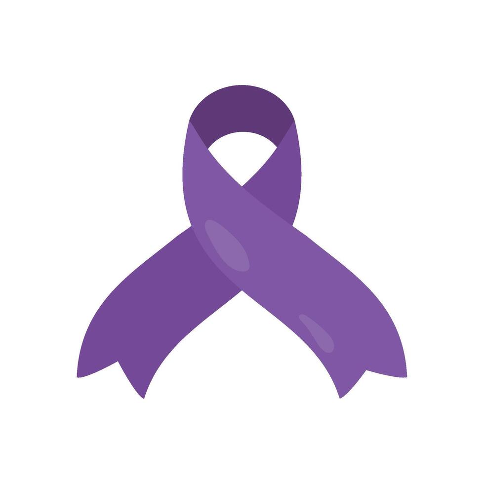 Purple ribbon icon on white background vector