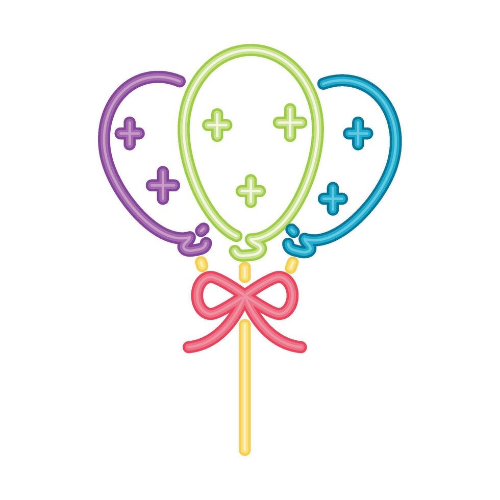 A colorful balloon with a bow on it vector