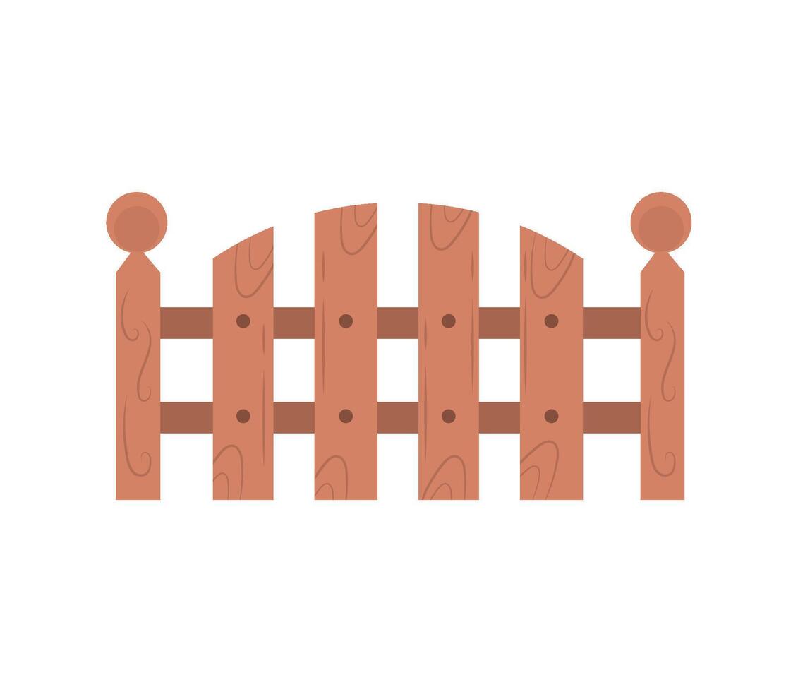 Wooden fence with wooden posts and a gate vector