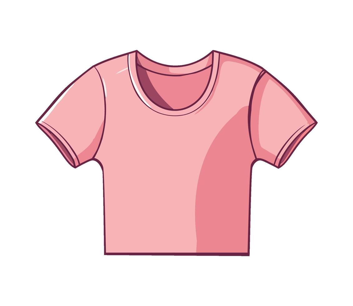 A pink t - shirt on a white background vector